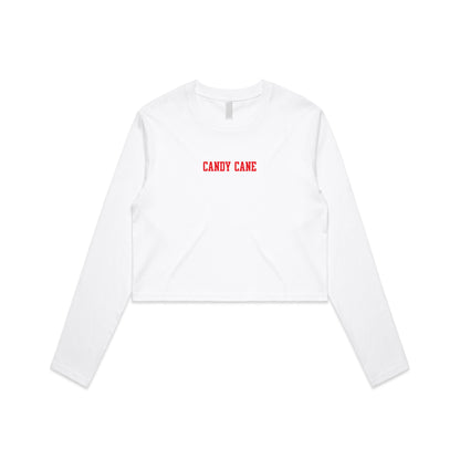 Candy Cane Cropped Long Sleeve Tee