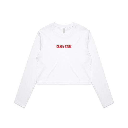 Candy Cane Cropped Long Sleeve Tee